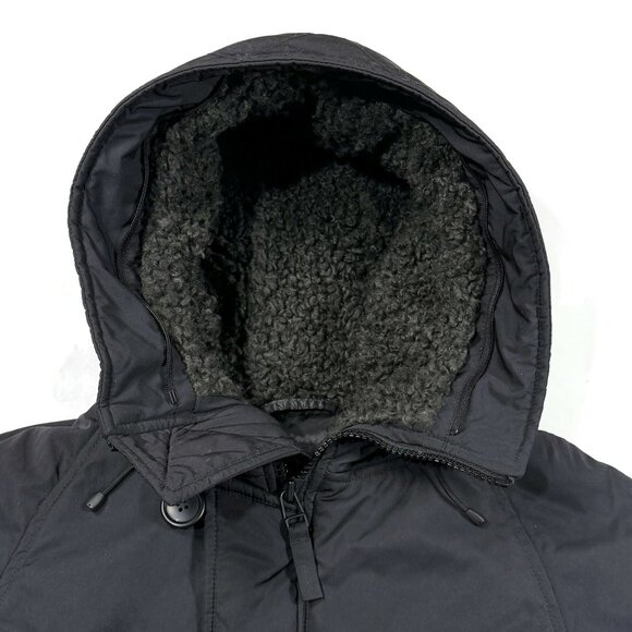 Uniqlo‎ Down Jacket Black Womens Sz 4 Fleece Lined Hood Winter Coat Parka - Picture 8 of 12